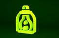 Yellow Camping lantern icon isolated on green background. Minimalism concept. 3d illustration 3D render