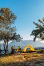 Yellow camping on the mountain