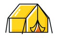 yellow camping tent