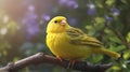 Yellow canary, canary, canary in the nature