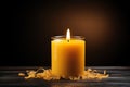 Yellow candles and Bokeh Lights darkness background
