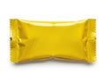 Yellow candy wrapper isolated on white background Royalty Free Stock Photo