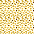 Yellow canistel, lucuma or egg fruit with seeds seamless pattern on white background