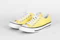 Yellow canvas shoes