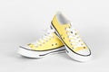 Yellow canvas shoes