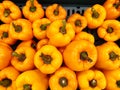 Yellow capsicums for sell in a local fresh market