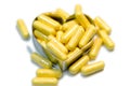 Yellow capsule heart Royalty Free Stock Photo