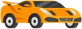 Yellow car for city trips. Hatchback, sport, passenger car, sedan. Automobile with tinted glass Royalty Free Stock Photo