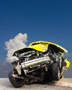 Yellow car crash Royalty Free Stock Photo