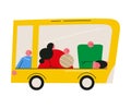 Yellow car for for family travelling with children with space for baggage Royalty Free Stock Photo