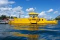 a yellow car ferry at the dock Royalty Free Stock Photo