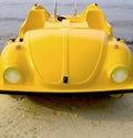 Yellow car pedalo Royalty Free Stock Photo