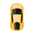 Yellow car top view vector illustration. Sport car illustration. Royalty Free Stock Photo