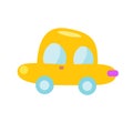 Yellow car. Toy for toddlers. Isolated clip art for kids