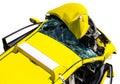 Yellow car was demolished Royalty Free Stock Photo