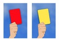 Yellow card red card Royalty Free Stock Photo