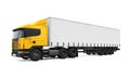 Yellow Cargo Delivery Truck