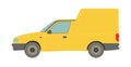 Yellow cargo minivan on a white background - Vector Royalty Free Stock Photo