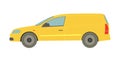 Yellow cargo minivan on a white background - Vector Royalty Free Stock Photo