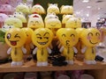 Yellow cartoon character doll, showing different colors as a lamp to decorate the house.