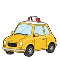 Yellow Cartoon Driving School Car Illustration Royalty Free Stock Photo
