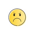 Yellow Cartoon Face Angry People Emotion Icon Royalty Free Stock Photo