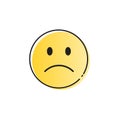 Yellow Cartoon Face Sad Negative People Emotion Icon