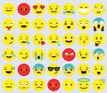 Yellow Cartoon Face Set Emoji People Different Emotion Icon Collection Royalty Free Stock Photo