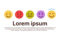 Yellow Cartoon Face Set Emoji People Different Emotion Icon Collection Royalty Free Stock Photo