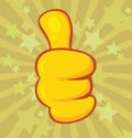 Yellow Cartoon Hand Giving Thumbs Up Gesture Royalty Free Stock Photo