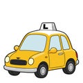 Yellow Cartoon Learner Car Illustration Royalty Free Stock Photo