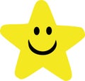 Yellow cartoon star with smiling face