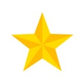 Yellow cartoon star on white, stock vector illustration Royalty Free Stock Photo