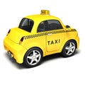 Yellow cartoon taxi