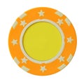 Yellow casino chip Royalty Free Stock Photo