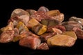 Yellow Cat Agates Polished Tumbled Rock Royalty Free Stock Photo