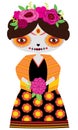 Yellow Catrina Doll