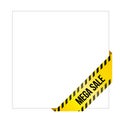 Yellow caution tape with words `Mega Sale`