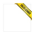 Yellow caution tape with words `Sales Leader`