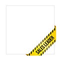 Yellow caution tape with words `Sales Leader`