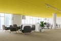 Yellow ceiling office waiting room corner Royalty Free Stock Photo