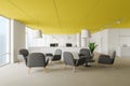 Yellow ceiling office waiting room Royalty Free Stock Photo