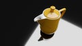 Yellow ceramic coffee pot