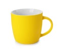 Yellow ceramic cup isolated