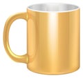 Yellow ceramic cup. Realistic plastic mug mockup