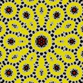 Yellow ceramic tile sunny mandala