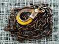 Yellow chain hook Royalty Free Stock Photo