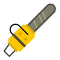 Yellow chainsaw icon isolated