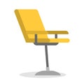 Yellow chair. Comfortable furniture, modern seat design