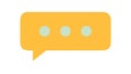 Yellow Chat Bubble Icon Vector with Ellipses, Text Input Symbol, vector design Generative AI Royalty Free Stock Photo